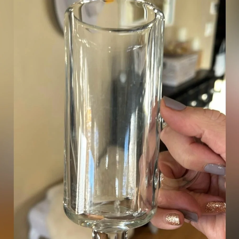 Crate & barrel coffee/cocktail glass stemmed cup/mug